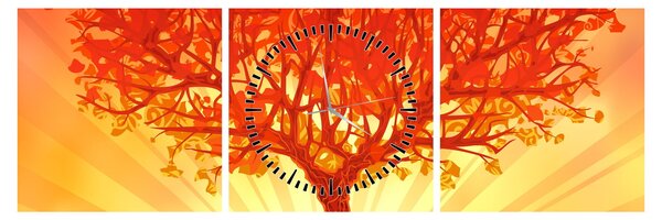Tablou - Copac în lumina soarelui (cu ceas) (90x30 cm)