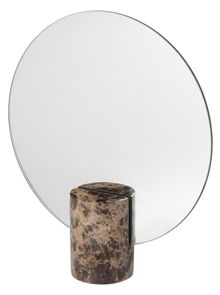Oglindă cu suport din marmură Blomus Marble, maro