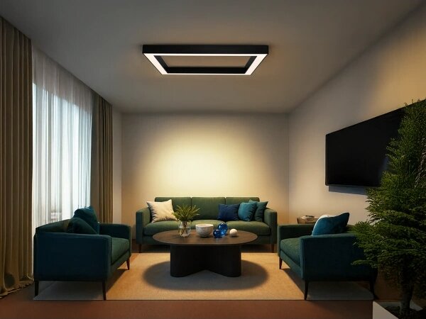 Plafonieră LED 150W/230V, 3000/4000/6500K, 120x120 cm, negru