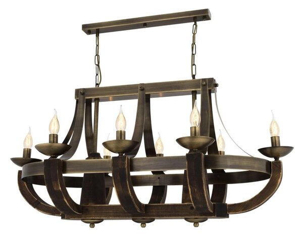 Candelabru pe lanț KOBE, 8xE14/40W/230V, maro