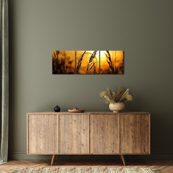 Tablou - Apus de soare (cu ceas) (90x30 cm)