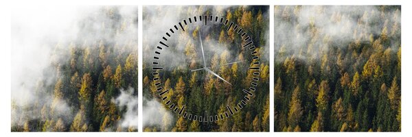 Tablou - Pădure în nori (cu ceas) (90x30 cm)