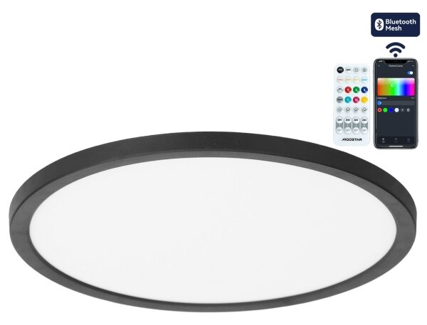 Brilagi - Plafonieră VIBE LED RGBW dimmabilă, 24W/230V, 3000-6500K, neagră + telecomandă