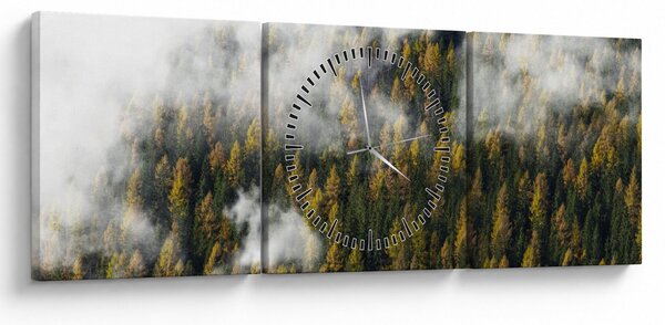 Tablou - Pădure în nori (cu ceas) (90x30 cm)
