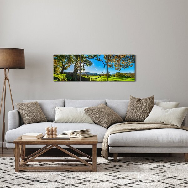 Tablou Privire la câmp (cu ceas) (90x30 cm)
