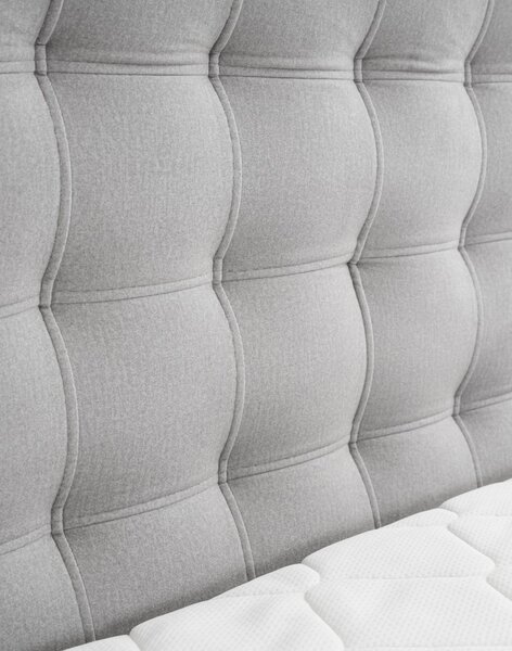 Pat continental cu spațiu de depozitare și tăblie decorativă Pilar (140/160/180 cm)