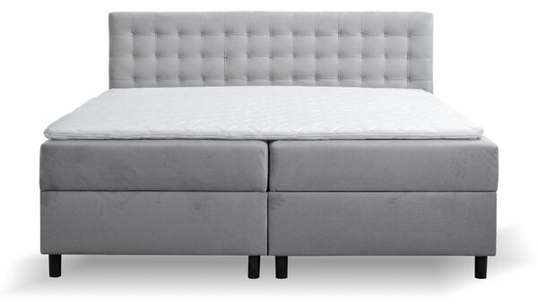 Pat continental cu spațiu de depozitare și tăblie decorativă Pilar (140/160/180 cm)