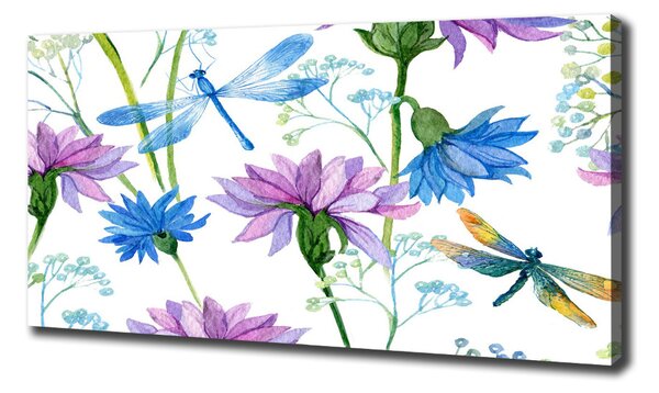 Print pe canvas Flori și libelule