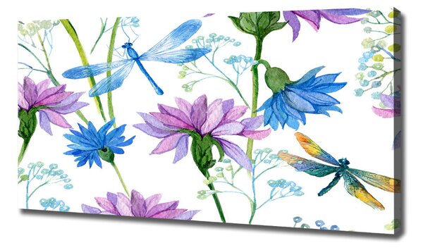 Print pe canvas Flori și libelule