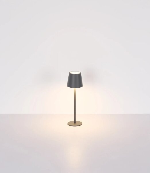 Globo 58488G-LED Lampă de masă VANNIE, reglabilă, cu control tactil, reîncărcabilă, pentru exterior, 3W/5V IP54 1800mAh gri