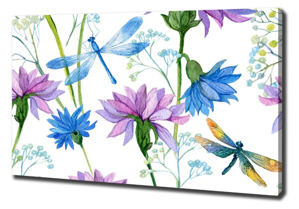 Print pe canvas Flori și libelule