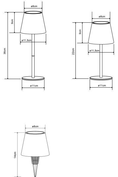 Globo 58488W - Lampă de masă LED 3în1 pentru exterior VANNIE, tactilă, cu reglare a intensității, reîncărcabilă, 3W/5V, IP54, alb