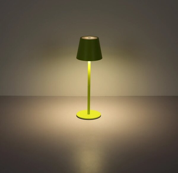 Globo 58488NG-LED Lampă de masă VANNIE pentru exterior, reglabilă (dimmabilă), cu control tactil și reîncărcabilă, 3W/5V IP54 1800mAh, verde