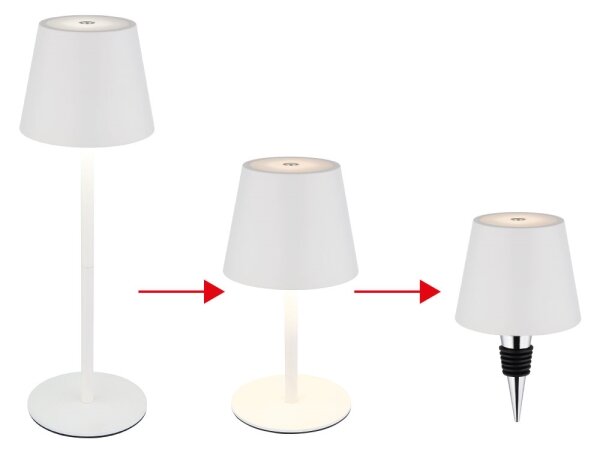 Globo 58488W - Lampă de masă LED 3în1 pentru exterior VANNIE, tactilă, cu reglare a intensității, reîncărcabilă, 3W/5V, IP54, alb