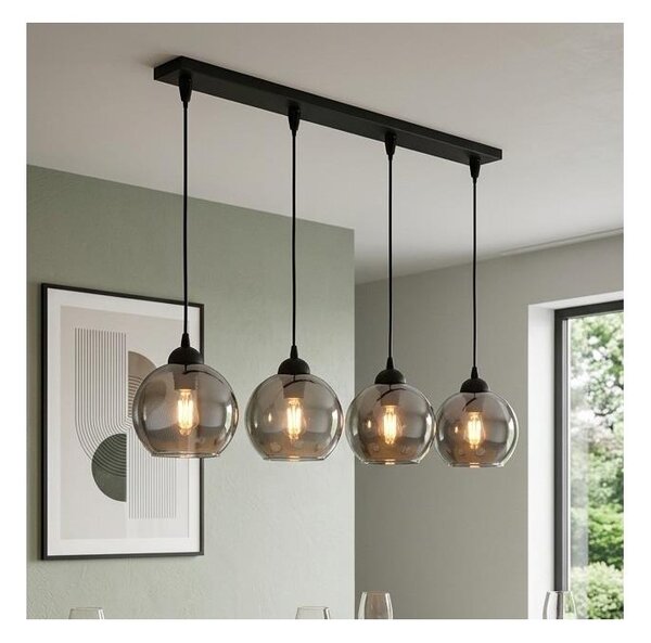 Brilagi - Lustră pe cablu DIOR 4xE27/60W/230V negru/gri fumuriu