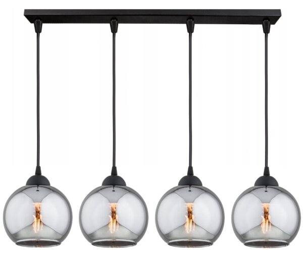 Brilagi - Lustră pe cablu DIOR 4xE27/60W/230V negru/gri fumuriu