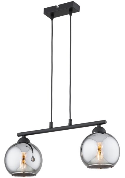 Brilagi - Lustră pe cablu DIOR 2xE27/60W/230V negru/gri fumuriu