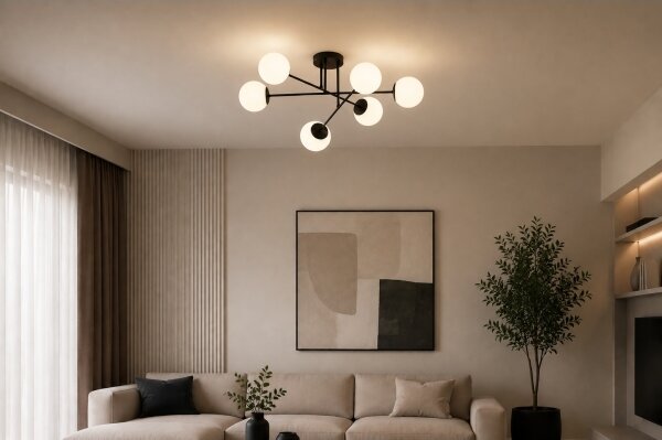 Brilagi - Lustru aplicat MILO 6xE27/60W/230V negru