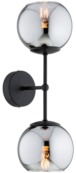 Brilagi - Lampă de perete DIOR 2xE27/60W/230V negru/gri fumuriu