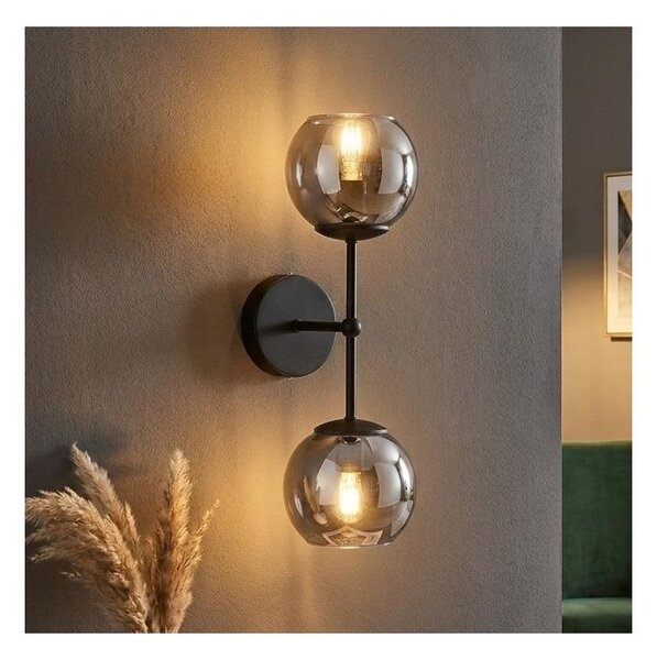 Brilagi - Lampă de perete DIOR 2xE27/60W/230V negru/gri fumuriu