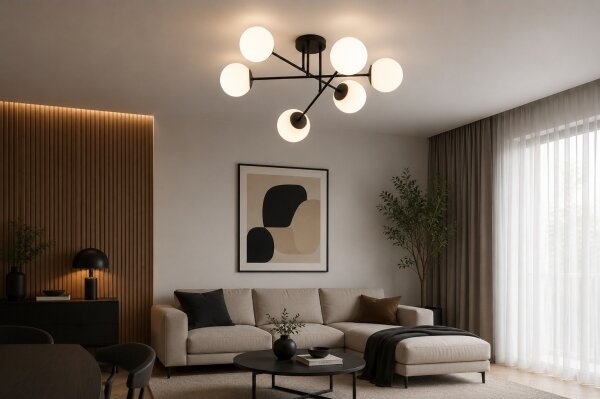 Brilagi - Lustru aplicat MILO 6xE27/60W/230V negru
