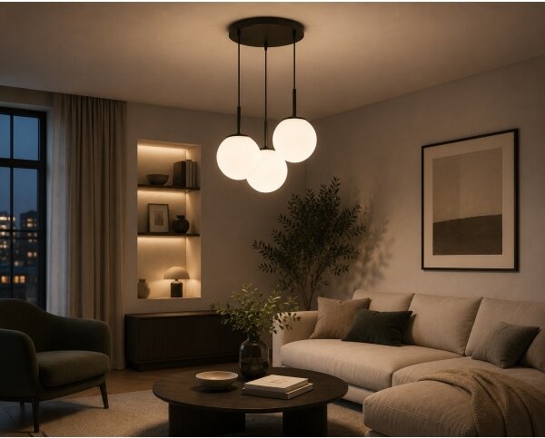 Brilagi - Lustră pe cablu MILO 3xE27/60W/230V neagră