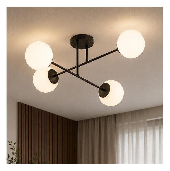 Brilagi - Lustră aplicată MILO 4xE27/60W/230V neagră