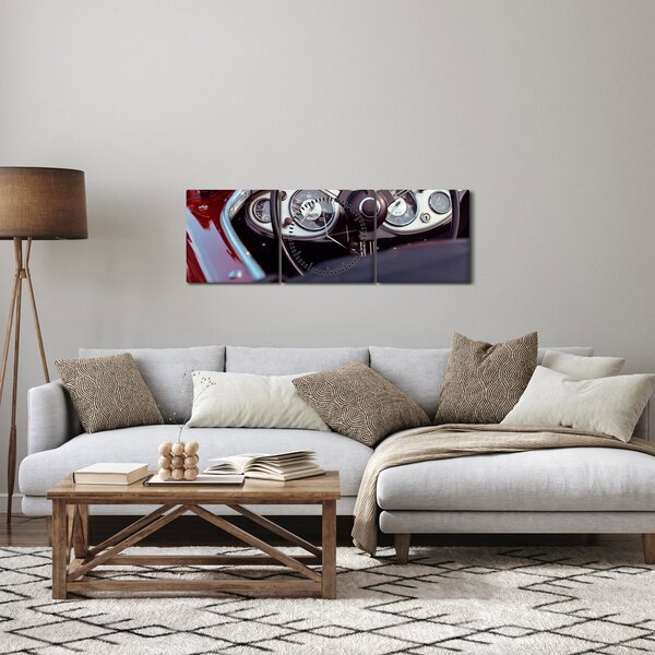 Tablou - Automobil (cu ceas) (90x30 cm)