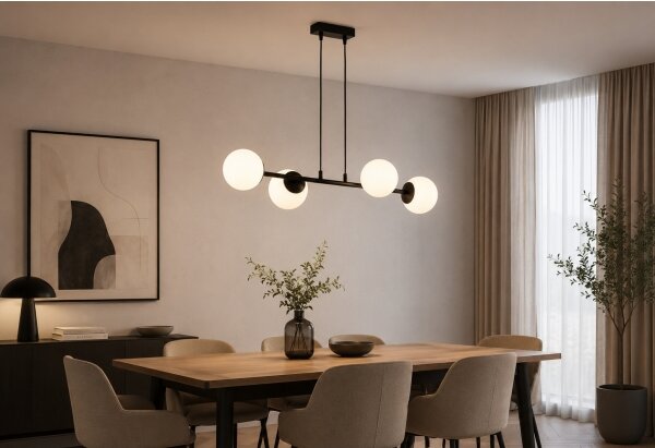 Brilagi - Lustru suspendat pe cablu MILO 4xE27/60W/230V negru