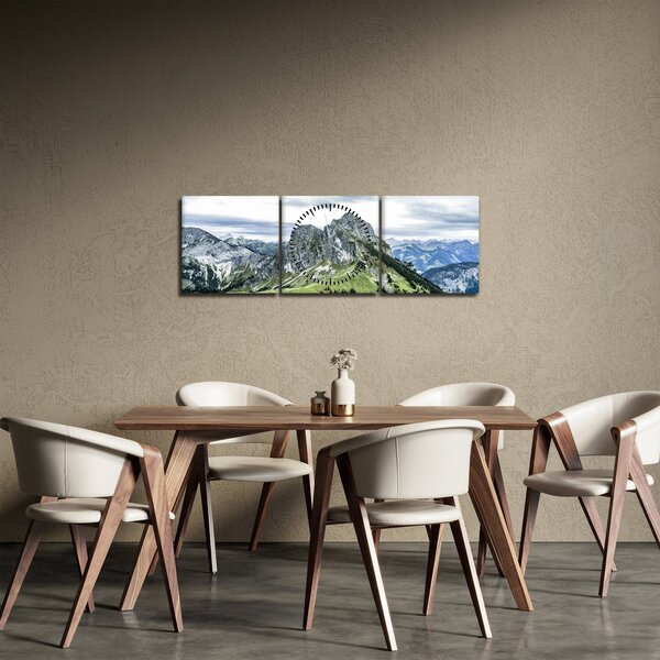 Tablou - Crestele munților (cu ceas) (90x30 cm)
