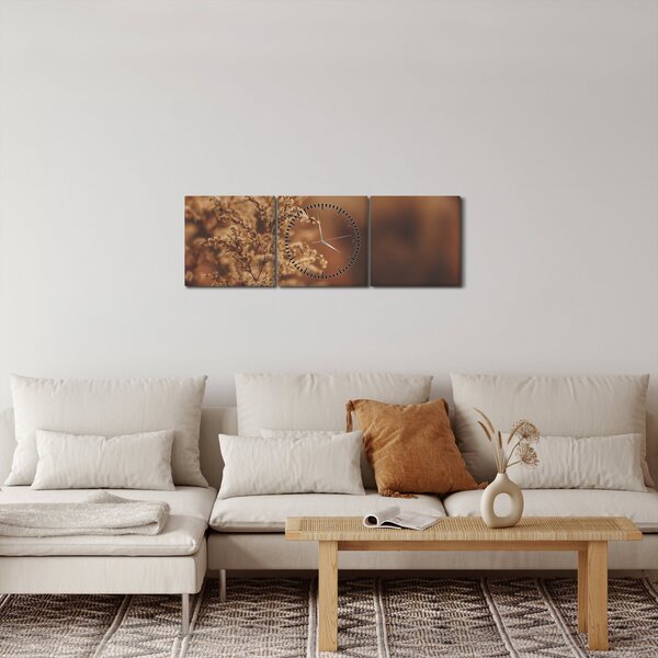 Tablou - Iarba înflorită (cu ceas) (90x30 cm)