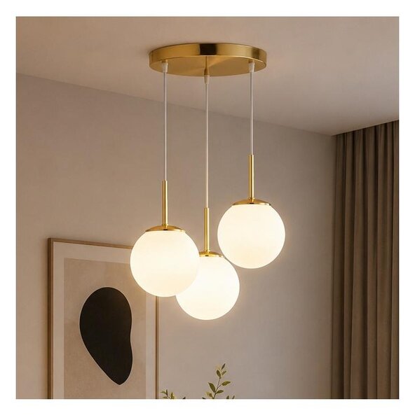 Brilagi - Lustră suspendată pe cablu MILO 3xE27/60W/230V, auriu