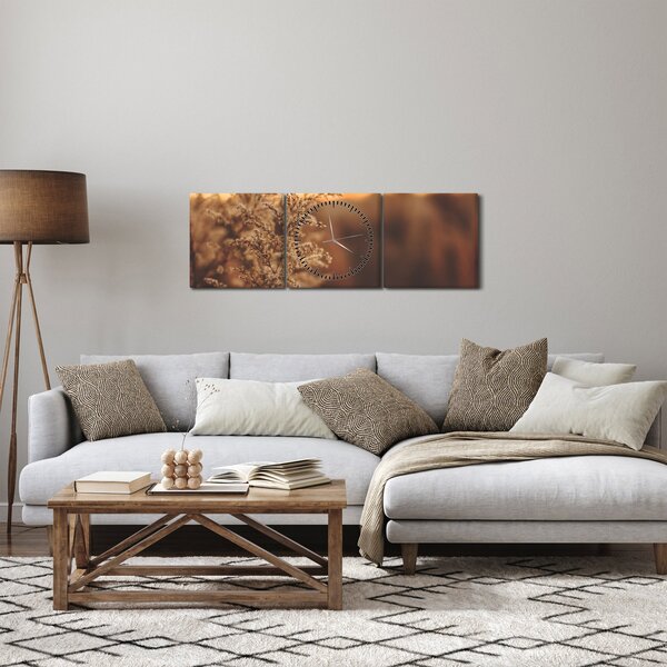 Tablou - Iarba înflorită (cu ceas) (90x30 cm)