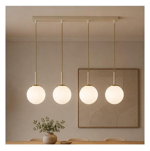 Brilagi - Lustră suspendată pe cablu MILO 4xE27/60W/230V bej/auriu