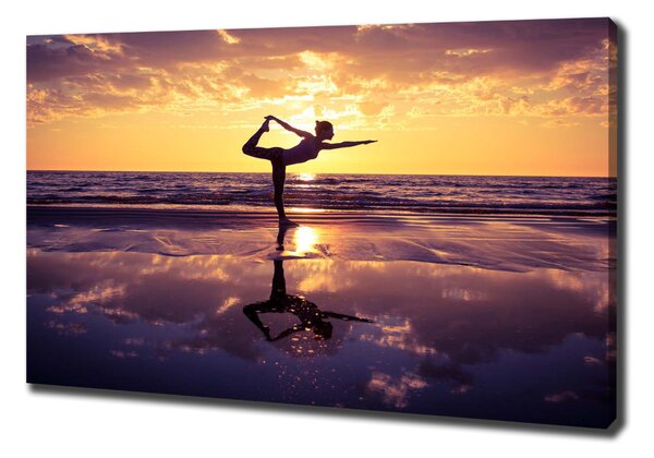Imprimare tablou canvas Yoga pe plajă
