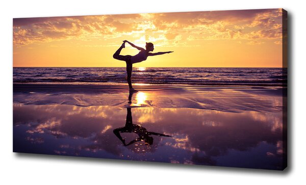 Imprimare tablou canvas Yoga pe plajă