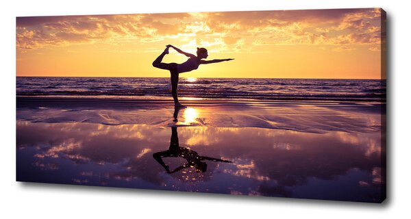 Imprimare tablou canvas Yoga pe plajă