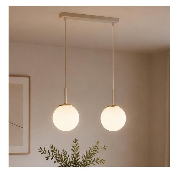 Brilagi - Lustru suspendat cu cablu MILO 2xE27/60W/230V bej/auriu