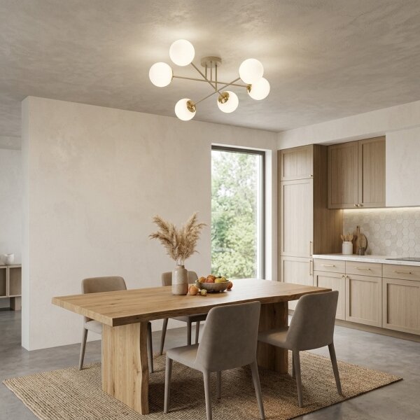 Brilagi - Lustru aplicat MILO 6xE27/60W/230V bej/auriu