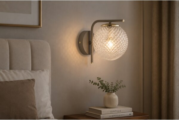 Brilagi - Lampă de perete STELLA 1xE27/60W/230V bej/auriu