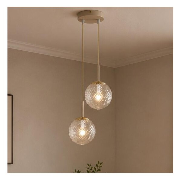 Brilagi - Lustru suspendat pe cablu STELLA 2xE27/60W/230V bej/auriu