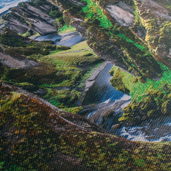 Tablou - Râu într-o vale stâncoasă (cu ceas) (90x30 cm)