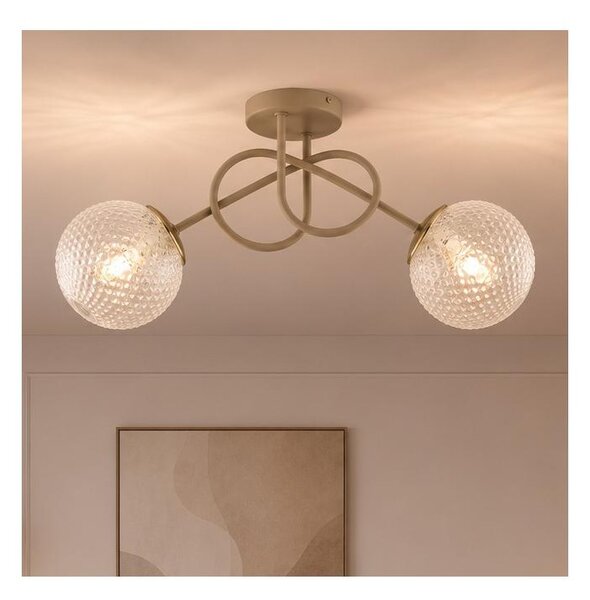 Brilagi - Lustră aplicată STELLA 2xE27/60W/230V bej/auriu