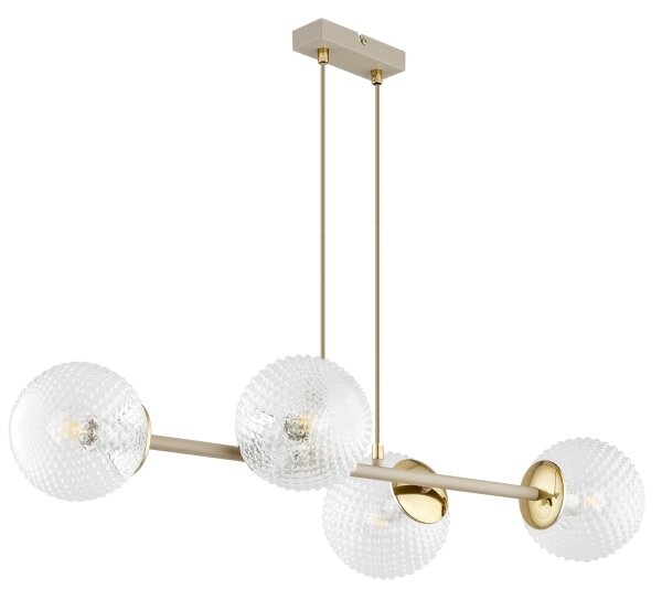 Brilagi - Candelabru suspendat pe cablu STELLA 4xE27/60W/230V bej/auriu