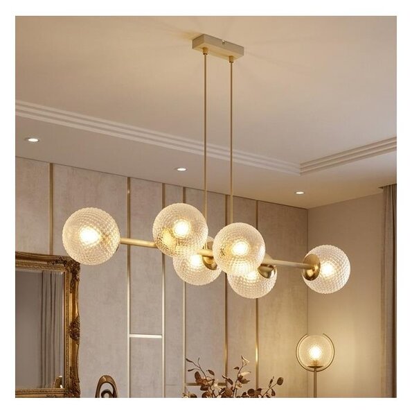 Brilagi - Lustru suspendat pe cablu STELLA 6xE27/60W/230V bej/auriu