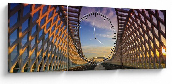 Tablou - Pod cu arhitectură modernă (cu ceas) (90x30 cm)