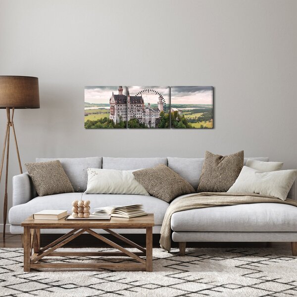 Tablou - Castelul pe stânci (cu ceas) (90x30 cm)