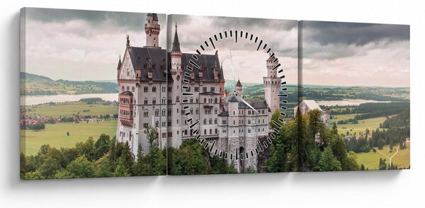 Tablou - Castelul pe stânci (cu ceas) (90x30 cm)