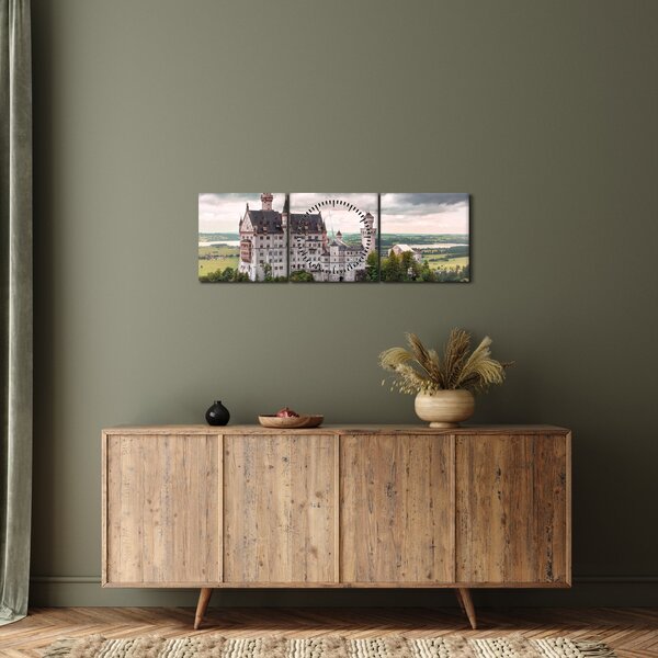 Tablou - Castelul pe stânci (cu ceas) (90x30 cm)