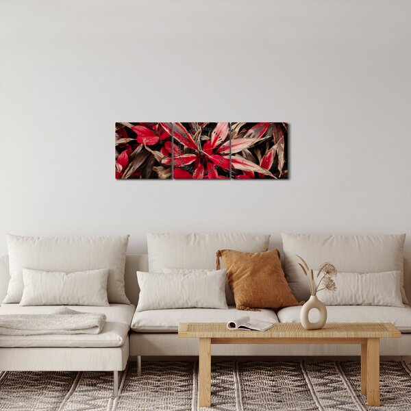 Tablou - Petale roșii (cu ceas) (90x30 cm)
